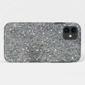 Stijlvolle Silver Glitter Glitz Foto Case-Mate iPhone Case (Achterkant (horizontaal))
