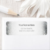 Stijlvolle Silver Glitter Glitz Foto Etiket (Insitu)