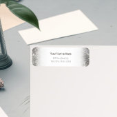 Stijlvolle Silver Glitter Glitz Foto Etiket