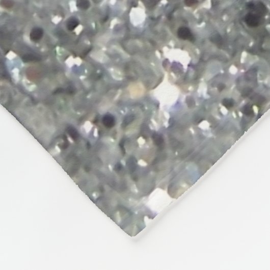 Stijlvolle Silver Glitter Glitz Foto Fleece Deken (Hoek)