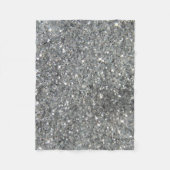 Stijlvolle Silver Glitter Glitz Foto Fleece Deken (Voorkant)
