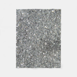 Stijlvolle Silver Glitter Glitz Foto Fleece Deken