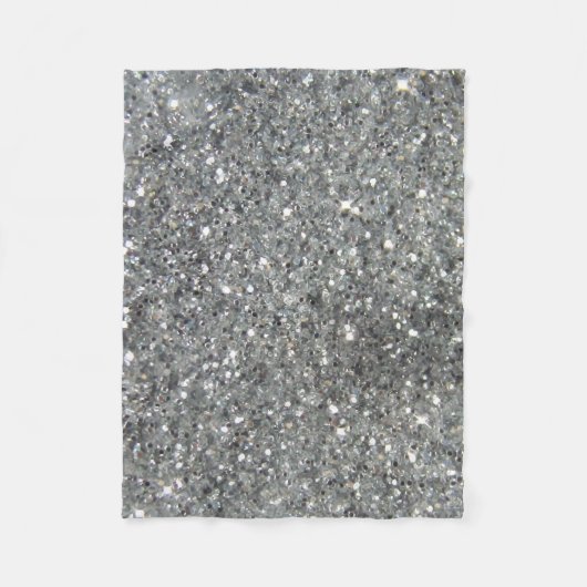 Stijlvolle Silver Glitter Glitz Foto Fleece Deken (Voorkant)