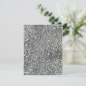 Stijlvolle Silver Glitter Glitz Foto Kaart (Staand voorkant)