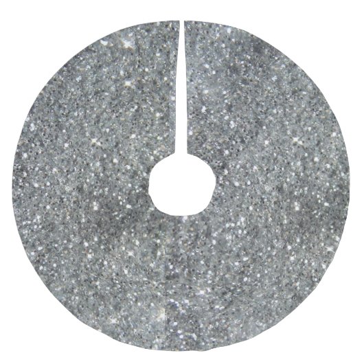Stijlvolle Silver Glitter Glitz Foto Kerstboom Rok (Voorkant)