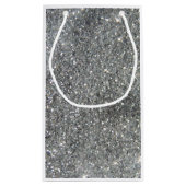 Stijlvolle Silver Glitter Glitz Foto Klein Cadeauzakje (Achterkant)