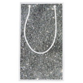 Stijlvolle Silver Glitter Glitz Foto Klein Cadeauzakje (Voorkant)