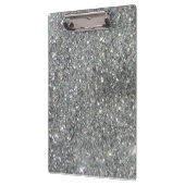 Stijlvolle Silver Glitter Glitz Foto Klembord (Links)