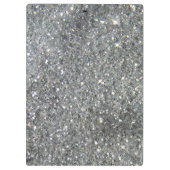 Stijlvolle Silver Glitter Glitz Foto Klembord (Achterkant)