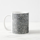 Stijlvolle Silver Glitter Glitz Foto Koffiemok (Links)