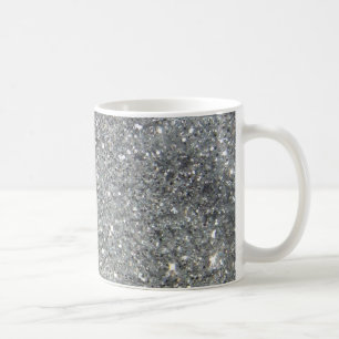 Stijlvolle Silver Glitter Glitz Foto Koffiemok
