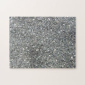 Stijlvolle Silver Glitter Glitz Foto Legpuzzel (Horizontaal)