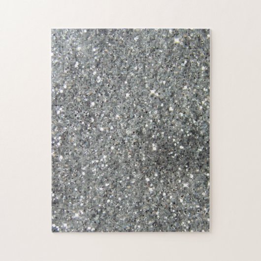 Stijlvolle Silver Glitter Glitz Foto Legpuzzel (Verticaal)