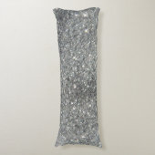 Stijlvolle Silver Glitter Glitz Foto Lichaamskussen (Voorkant Verticaal)