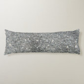Stijlvolle Silver Glitter Glitz Foto Lichaamskussen (Voorkant)