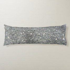 Stijlvolle Silver Glitter Glitz Foto Lichaamskussen