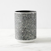 Stijlvolle Silver Glitter Glitz Foto Mok (Midden)