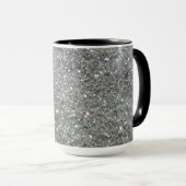 Stijlvolle Silver Glitter Glitz Foto Mok (Voorkant rechts)