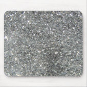 Stijlvolle Silver Glitter Glitz Foto Muismat (Voorkant)