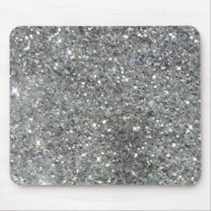 Stijlvolle Silver Glitter Glitz Foto Muismat