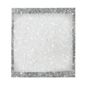 Stijlvolle Silver Glitter Glitz Foto Notitieblok (Voorkant)