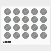 Stijlvolle Silver Glitter Glitz Foto Ronde Sticker (Vel)