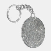 Stijlvolle Silver Glitter Glitz Foto Sleutelhanger (Voorkant Links)
