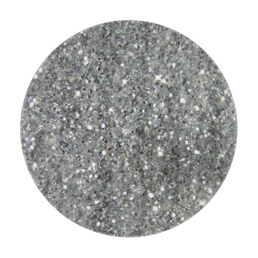 Stijlvolle Silver Glitter Glitz Foto Snijplank (Voorkant)