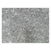 Stijlvolle Silver Glitter Glitz Foto Tafelkleed (Voorkant (Horizontaal))