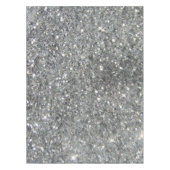 Stijlvolle Silver Glitter Glitz Foto Tafelkleed (Voorkant)