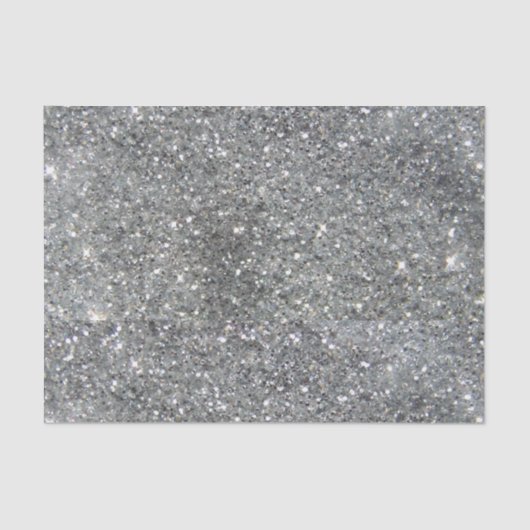 Stijlvolle Silver Glitter Glitz Foto Tissuepapier (Voorkant)