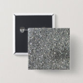 Stijlvolle Silver Glitter Glitz Foto Vierkante Button 5,1 Cm (Voorkant /achterkant)