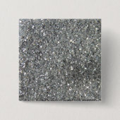 Stijlvolle Silver Glitter Glitz Foto Vierkante Button 5,1 Cm (Voorkant)