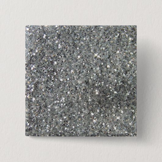 Stijlvolle Silver Glitter Glitz Foto Vierkante Button 5,1 Cm (Voorkant)