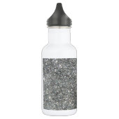 Stijlvolle Silver Glitter Glitz Foto Waterfles (Links)
