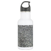 Stijlvolle Silver Glitter Glitz Foto Waterfles (Voorkant)