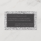 Stijlvolle Silver Glitter Professional Visitekaartje (Achterkant)