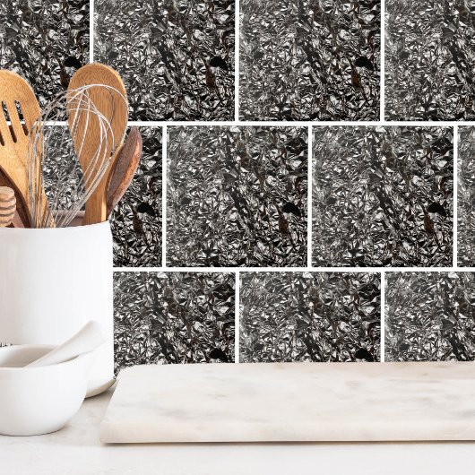 Stijlvolle Silver Metallic Folie Backsplash Tegeltje