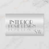 Stijlvolle Silver Mirror-brieven met een modern mo Visitekaartje (Voorkant)