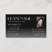 Stijlvolle Silver Mirror-letters met foto modern Visitekaartje (Achterkant)