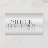 Stijlvolle Silver Mirror-letters met foto modern Visitekaartje (Voorkant)