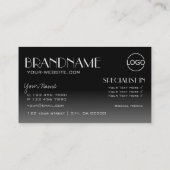 Stijlvolle Silver Mirror-letters met Logo Modern Visitekaartje (Achterkant)