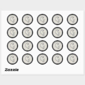 Stijlvolle Silver Monogram Stickers::Initiaal G Se Ronde Sticker (Vel)