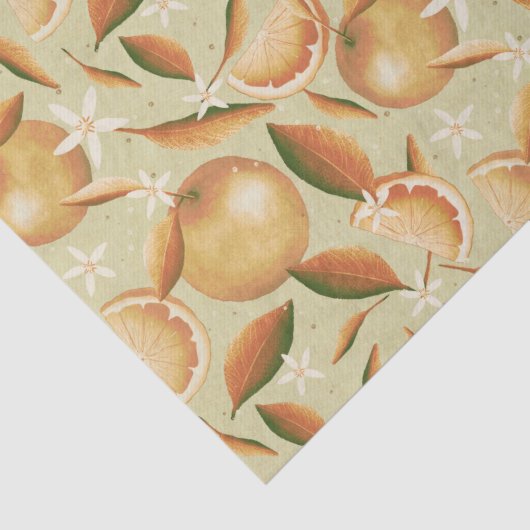 Stijlvolle Sinaasappel Grove mint Tissuepapier (Detail)