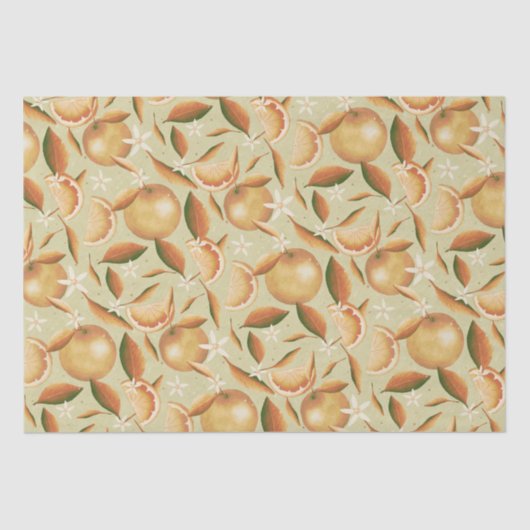 Stijlvolle Sinaasappel Grove mint Tissuepapier (Voorkant)