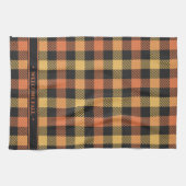 Stijlvolle Sinaasappel Zwart Geel Herfst Kleur Pla Theedoek (Horizontaal)