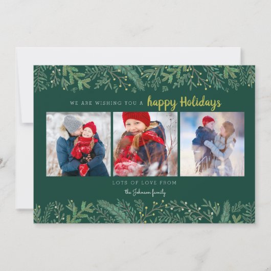 Stijlvolle sinaasappelbomen Feestdagen groene bome Feestdagenkaart (Voorkant)