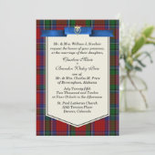 Stijlvolle Sinclair Tartan Plaid Custom Wedding Kaart (Staand voorkant)
