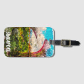 Stijlvolle Singapore Azië Waterverf reizen Bagagelabel (Voorkant (horizontaal))