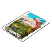 Stijlvolle Singapore Azië Waterverf reizen Notitieboek (Linkerzijde)